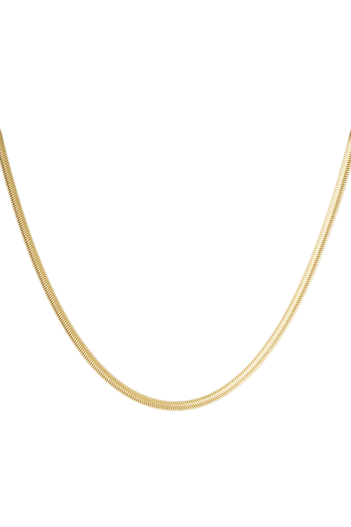 Flache Halskette mit Aufdruck lang – Gold