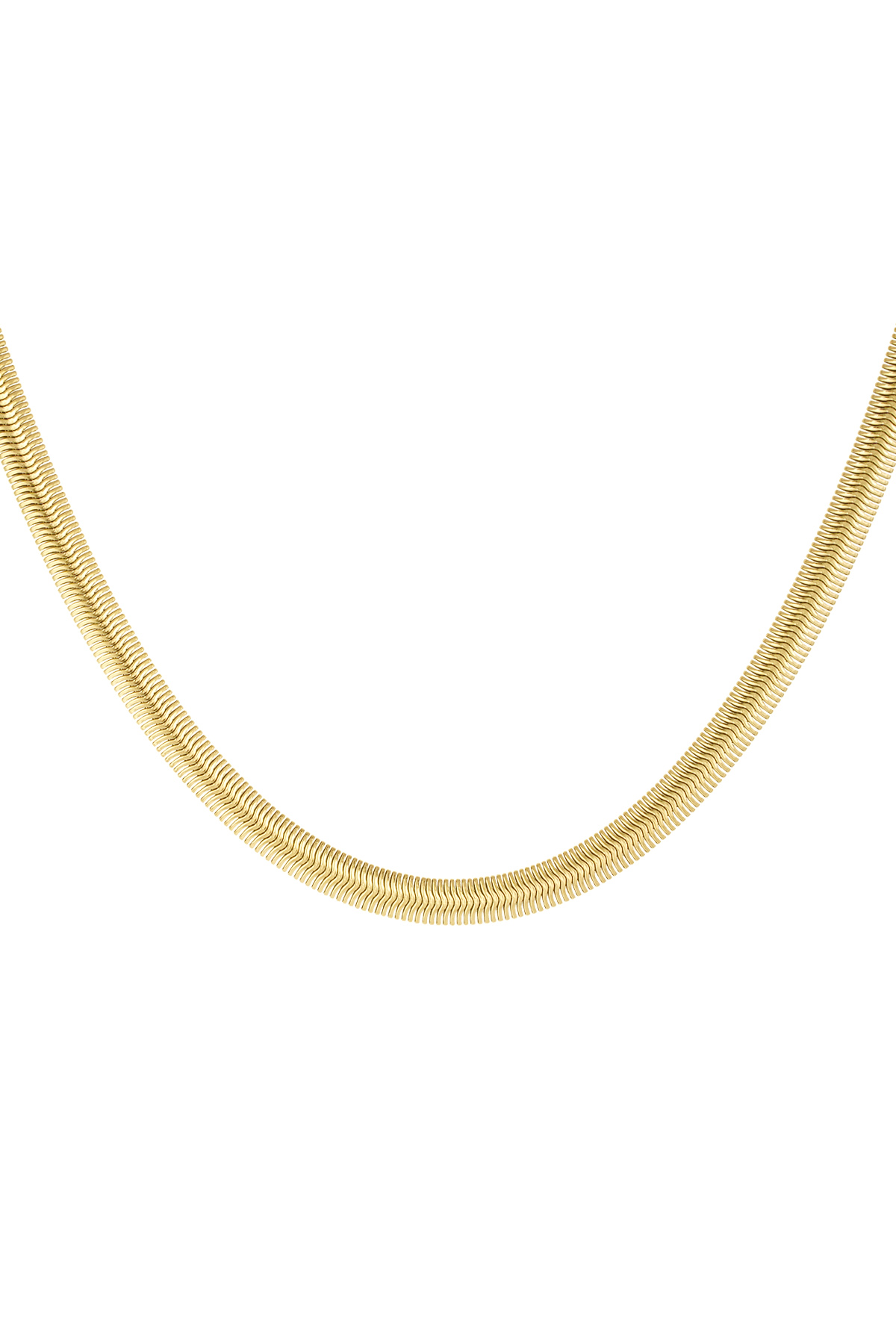 Necklace flat with print - gold-6.0MM