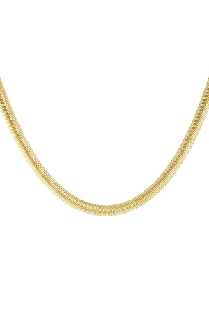 Necklace flat with print - gold-6.0MM h5 