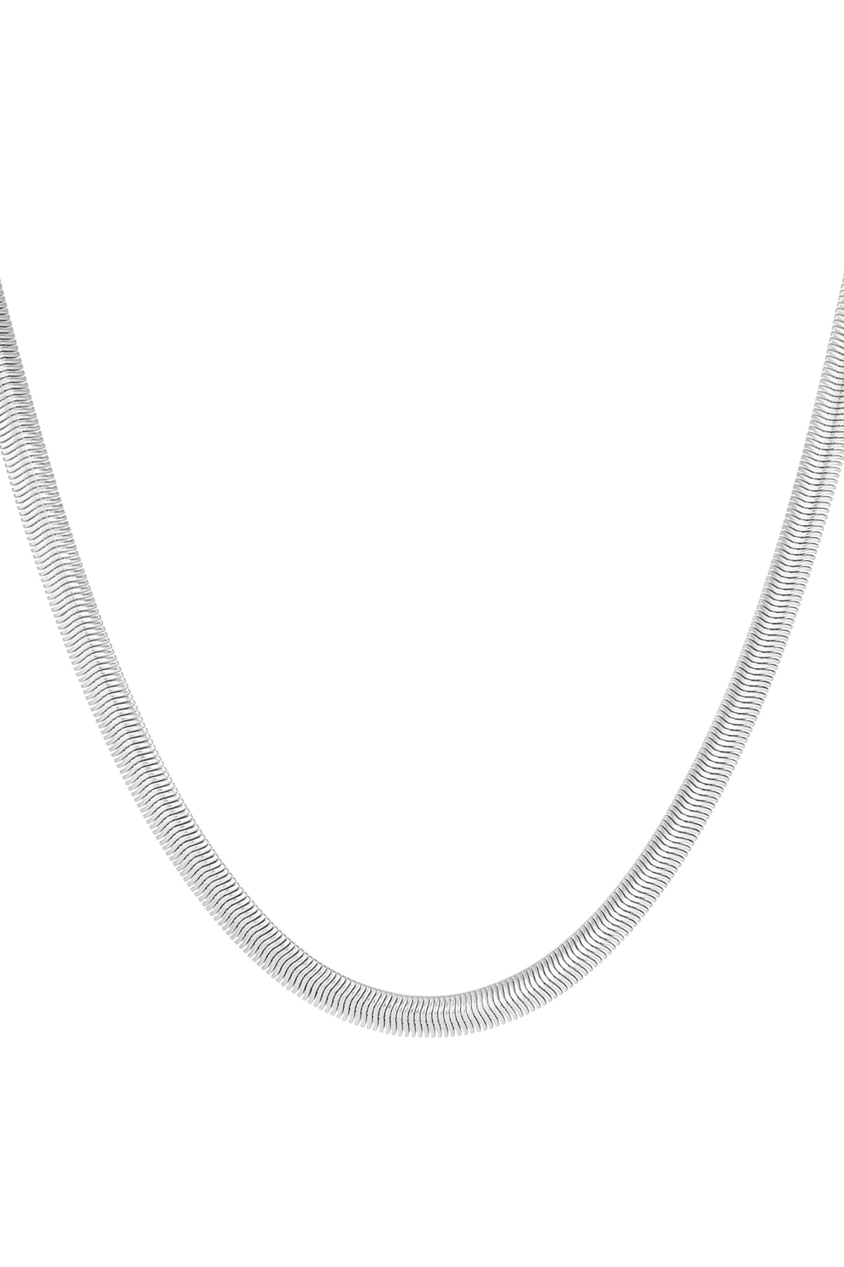 Unisex chain flat with structure - silver-6.0MM 