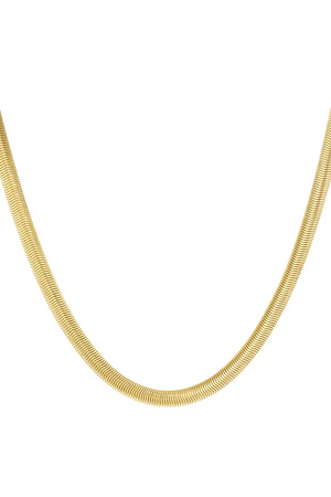 Unisex chain flat with structure - gold-6.0MM h5 