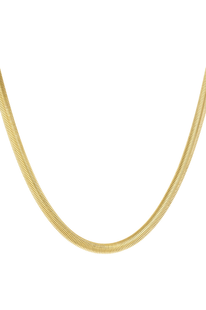 Unisex chain flat with structure - gold-6.0MM 