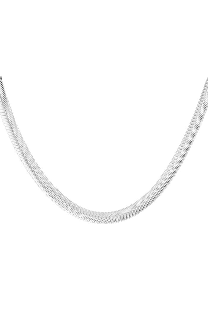 Collar unisex trenzado plano - plata - 8.0MM 