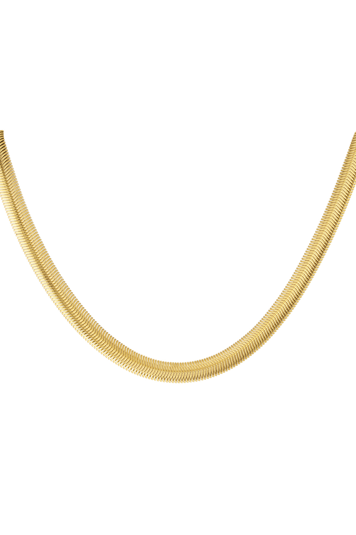 Unisex necklace flat braided - Gold Color - 8.0MM 2