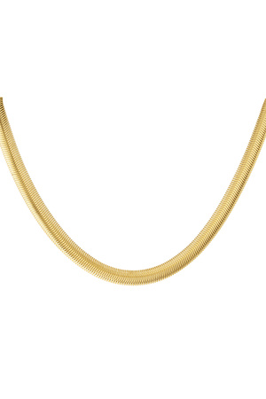 Unisex necklace flat braided - gold - 8.0MM h5 