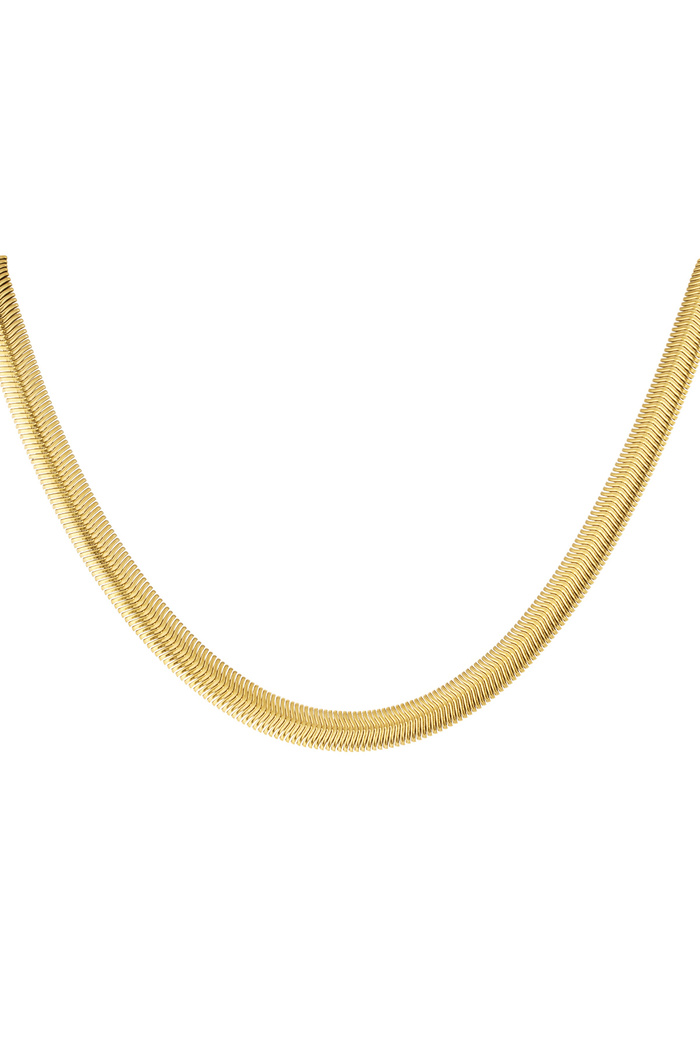 Unisex necklace flat braided - gold - 8.0MM 