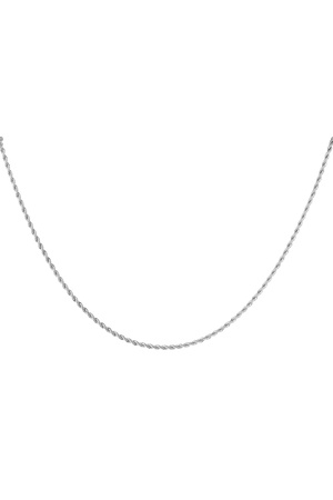 Necklace twisted short - silver-2.0MM h5 