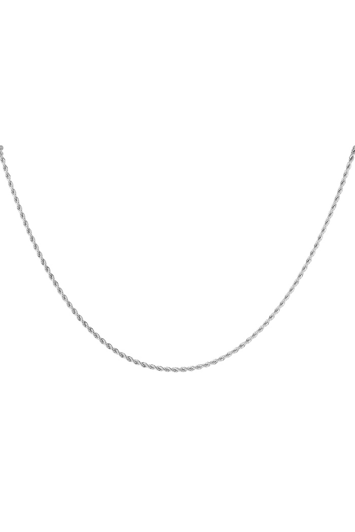 Necklace twisted short - silver-2.0MM 