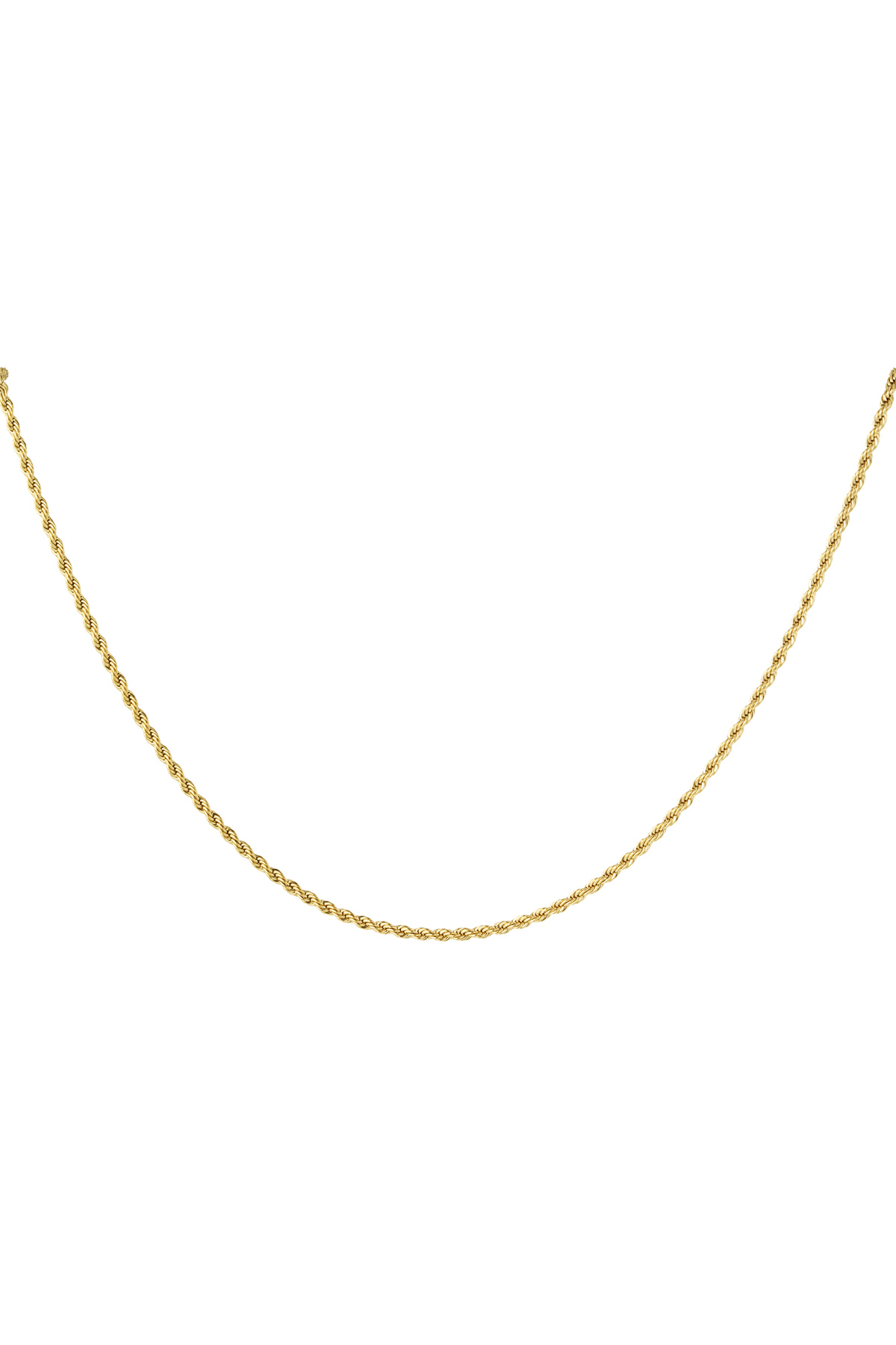 Unisex necklace twisted short - gold-2.0MM h5 