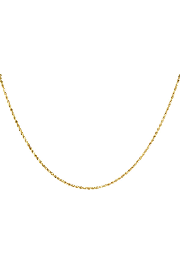Unisex necklace twisted short - gold