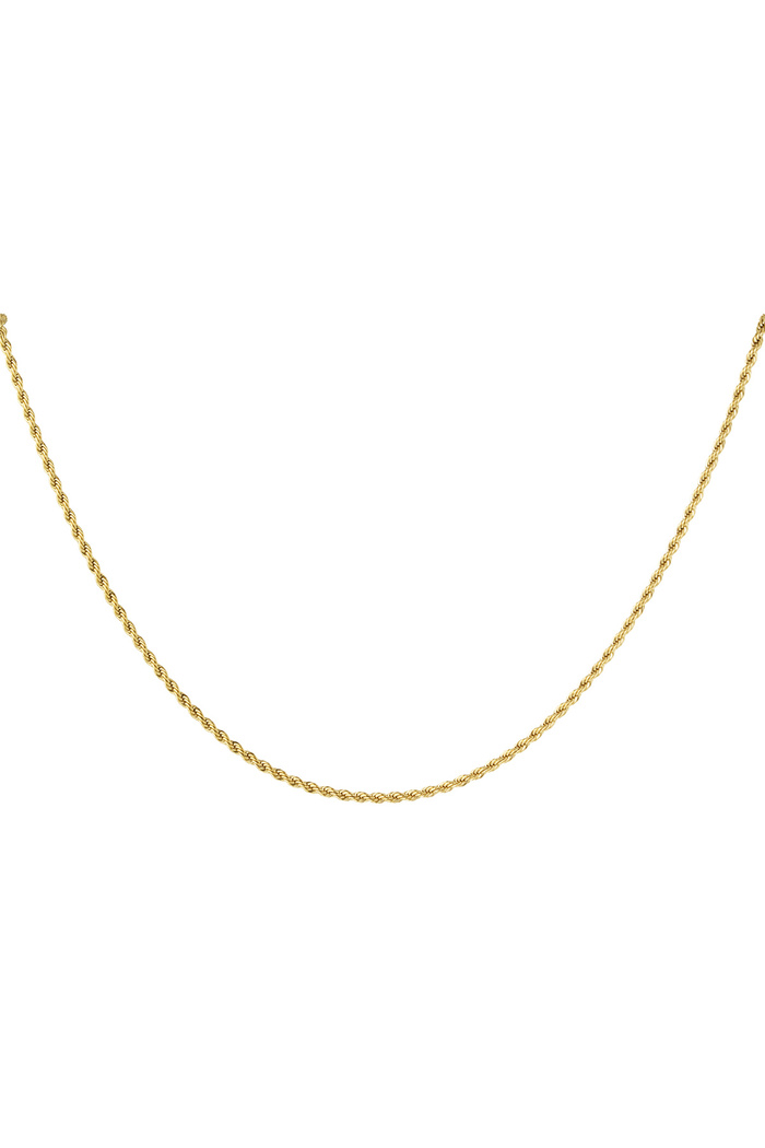 Unisex necklace twisted short - gold-2.0MM 
