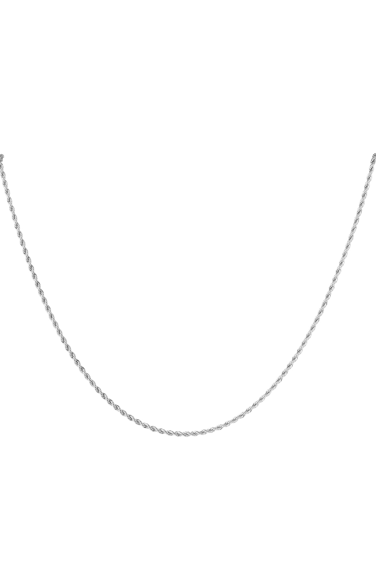 Necklace twisted long - silver color - 2.0MM 2