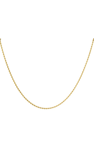 Unisex necklace twisted long - gold - 2.0MM h5 
