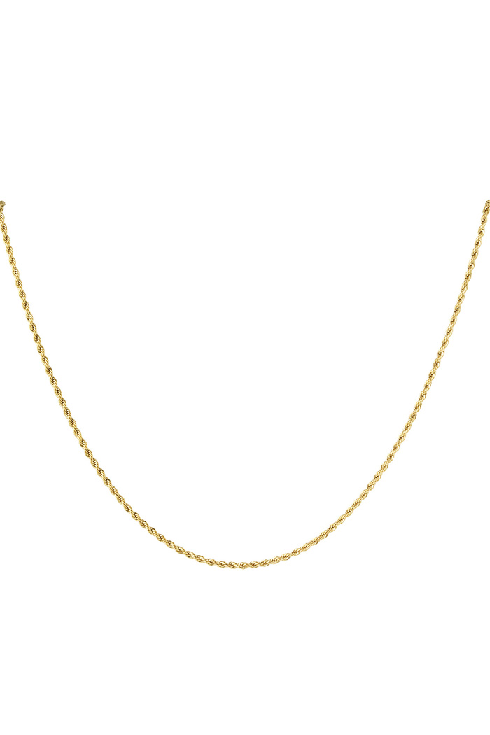 Unisex necklace twisted long - gold - 2.0MM 