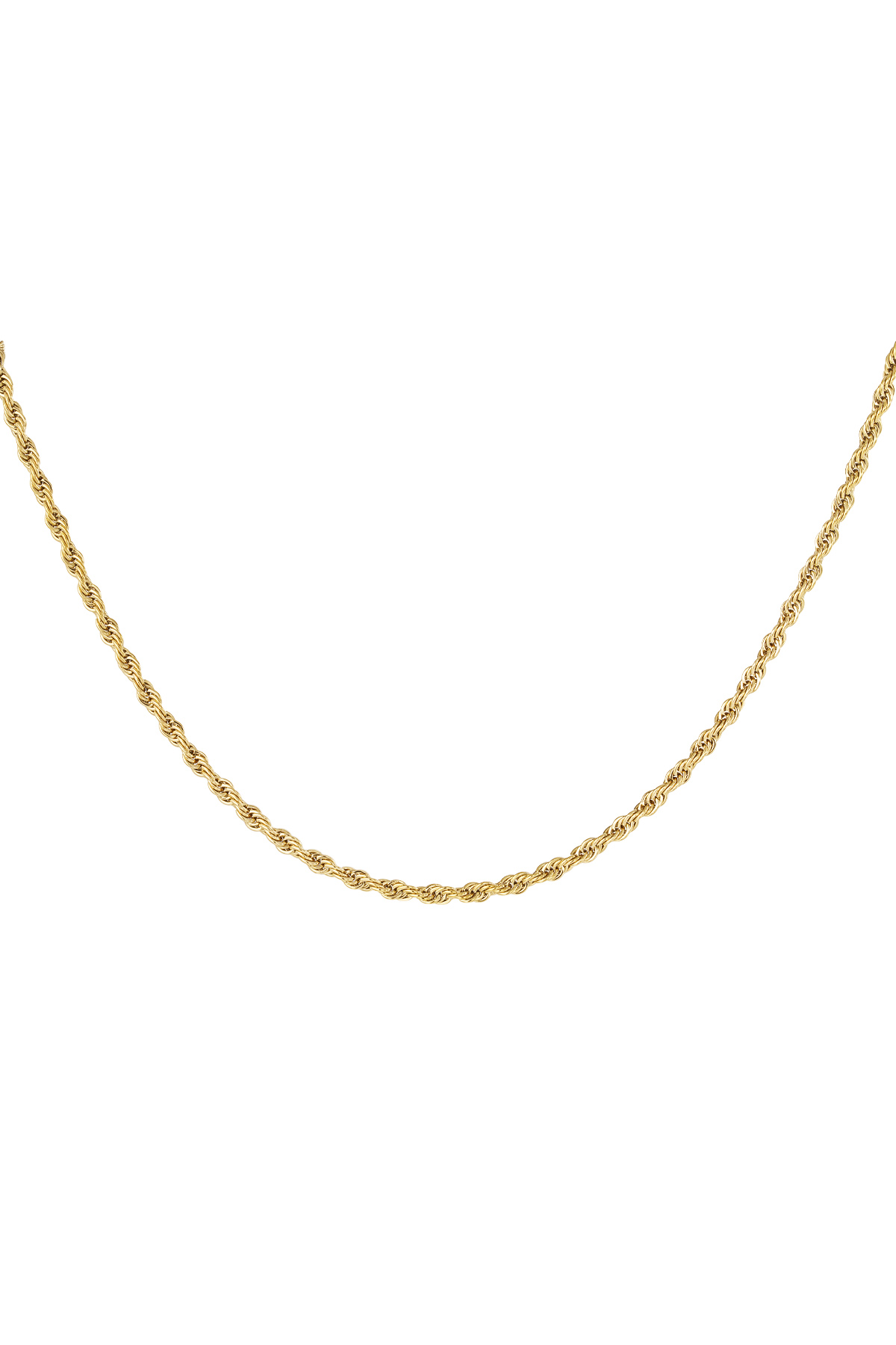 Unisex necklace twisted short - gold-3.0MM h5 