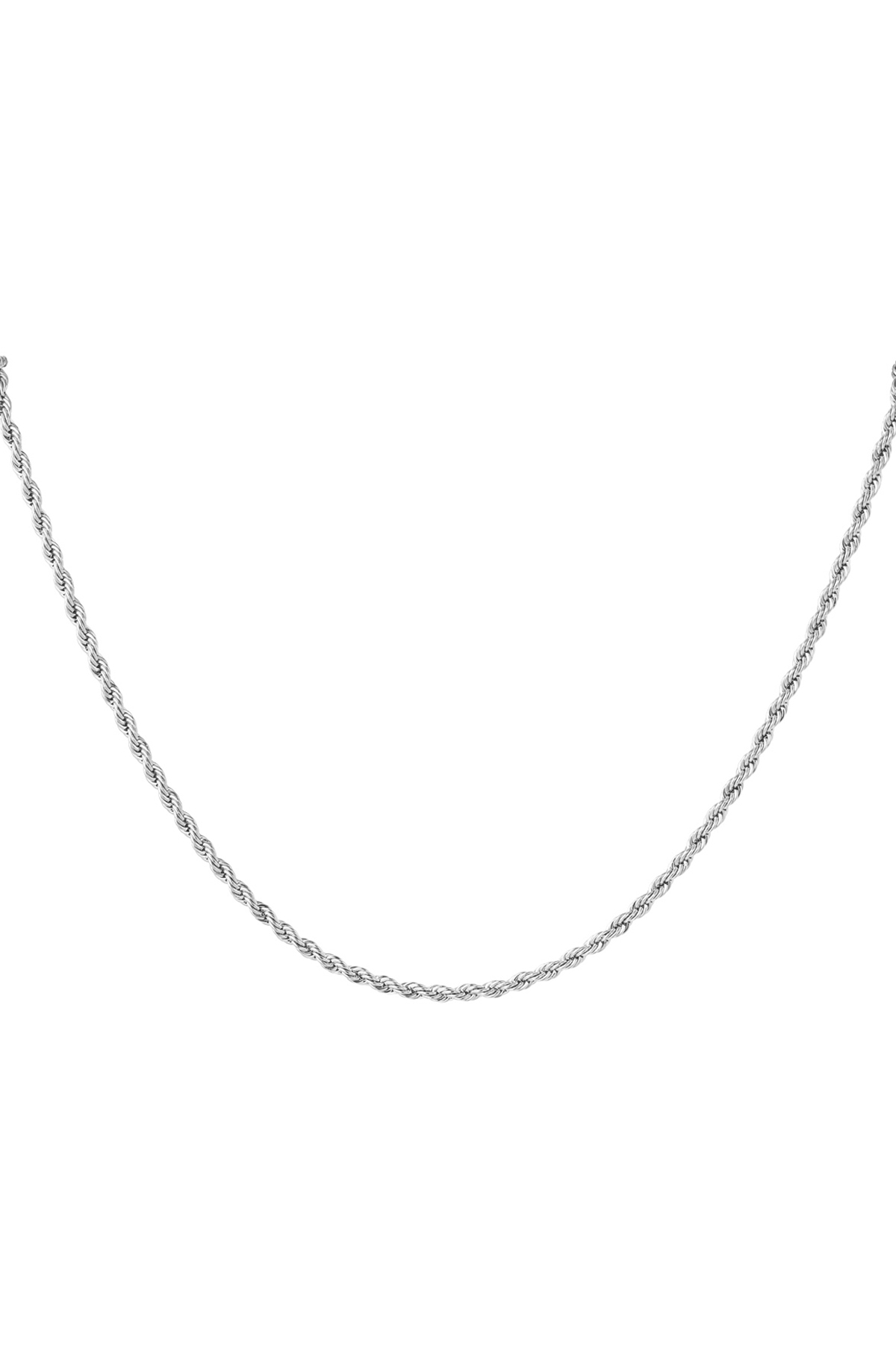 Unisex necklace twisted fine - silver