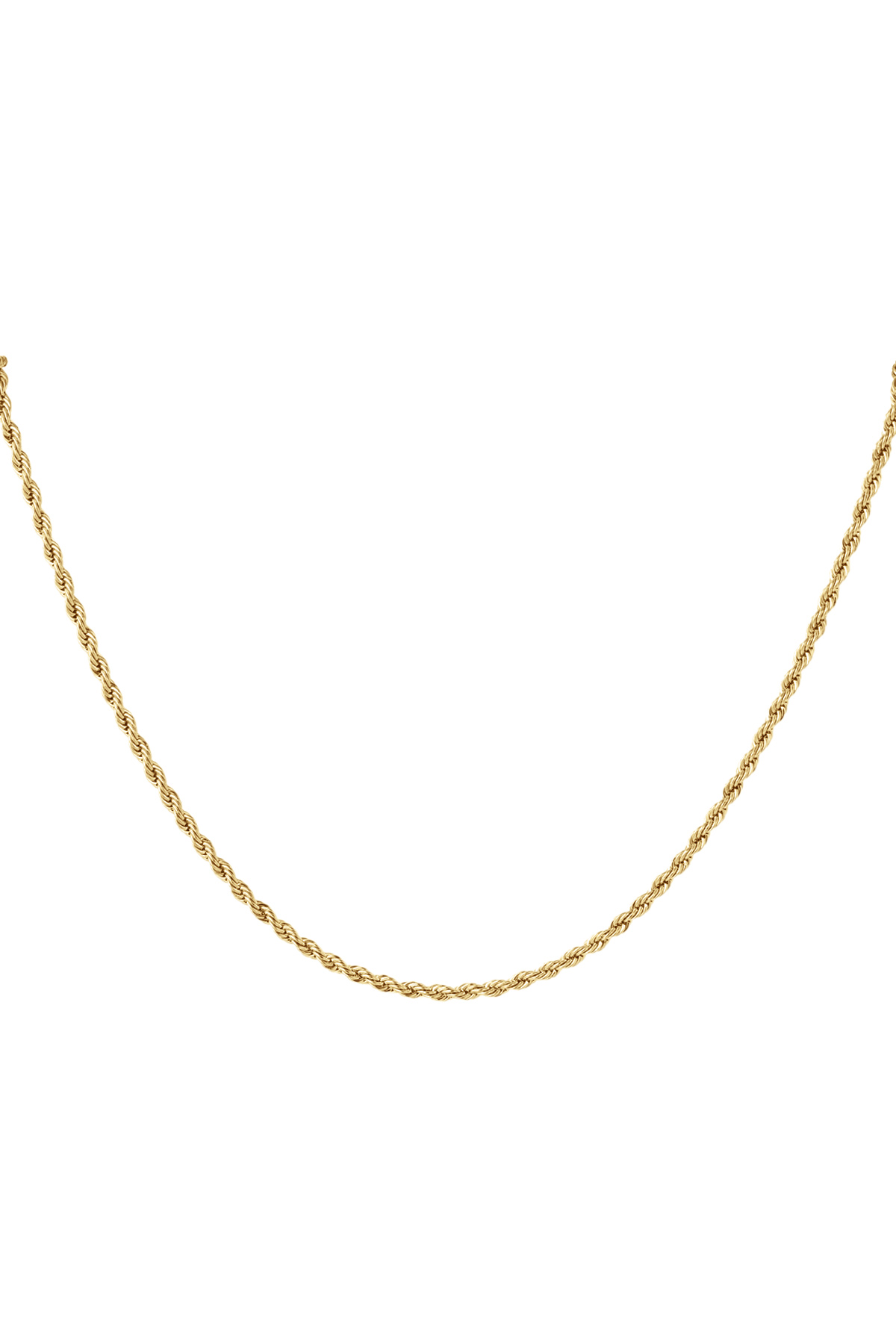 Unisex necklace twisted fine - gold-3.0MM h5 
