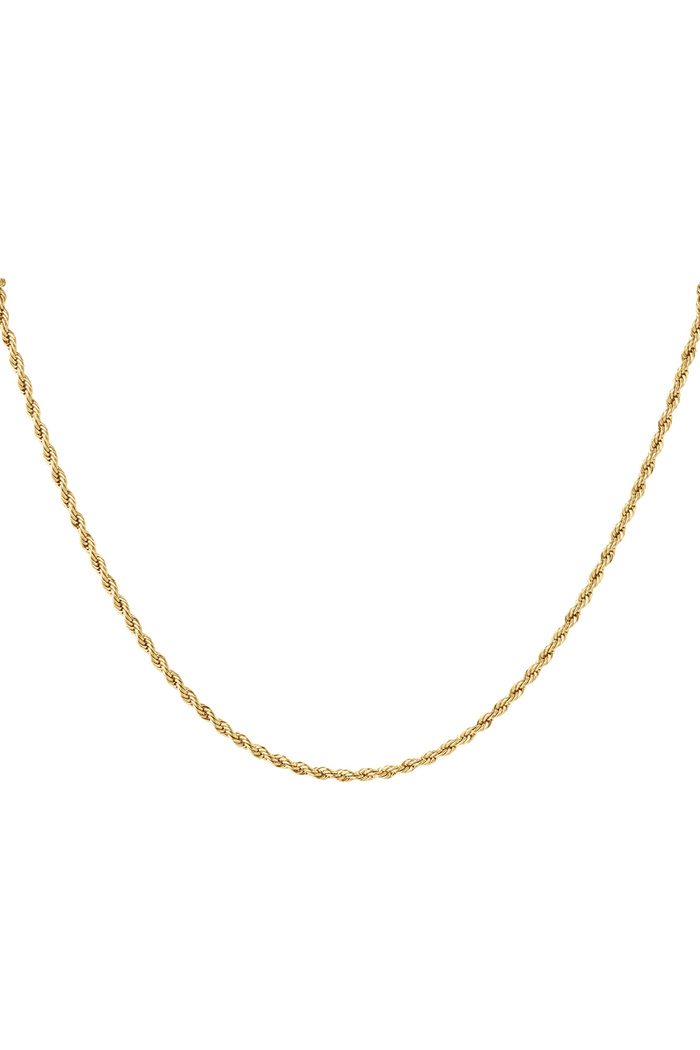 Unisex necklace twisted fine - gold-3.0MM 