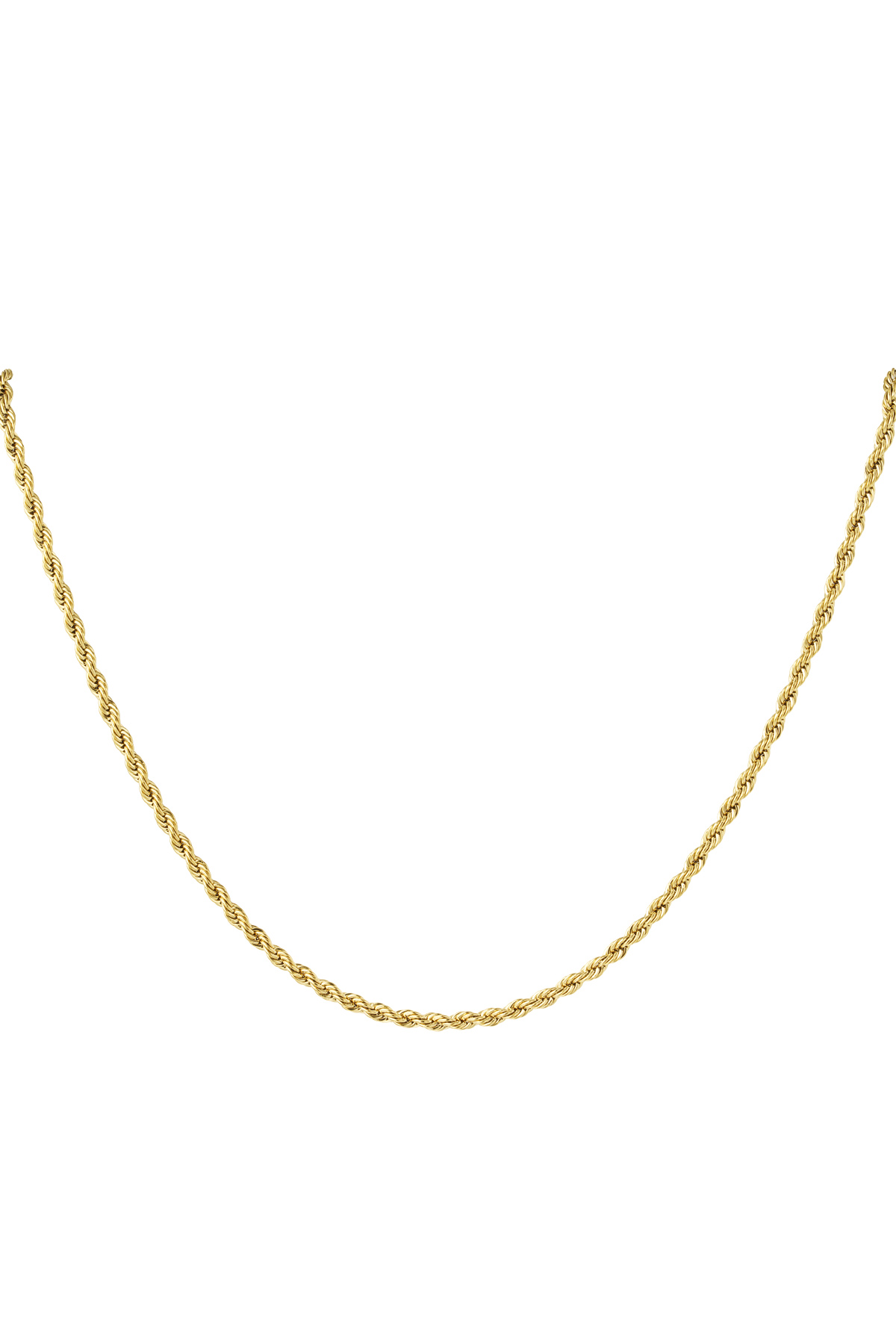 Unisex necklace twisted 60cm - gold