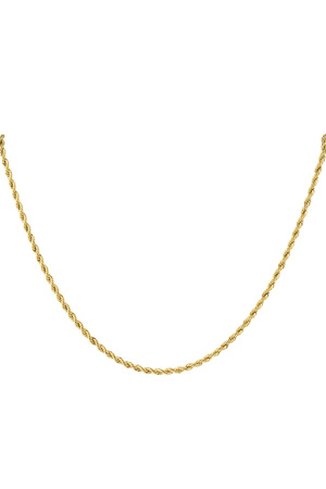 Gedrehte Halskette aus Edelstahl für Unisex, 60 cm, Gold, 3,0 mm h5 