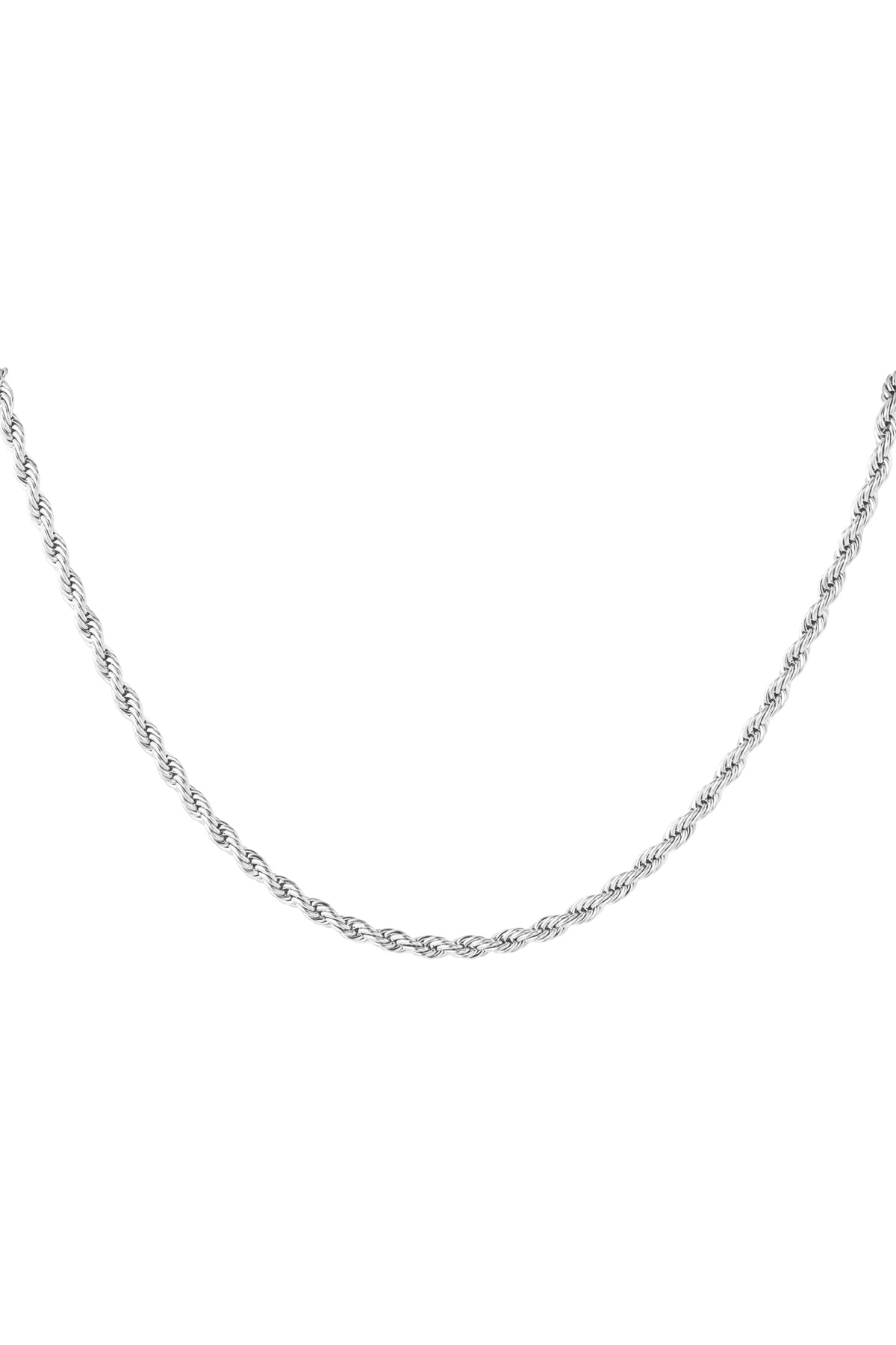 Necklace twisted - silver color - 4.0MM 2