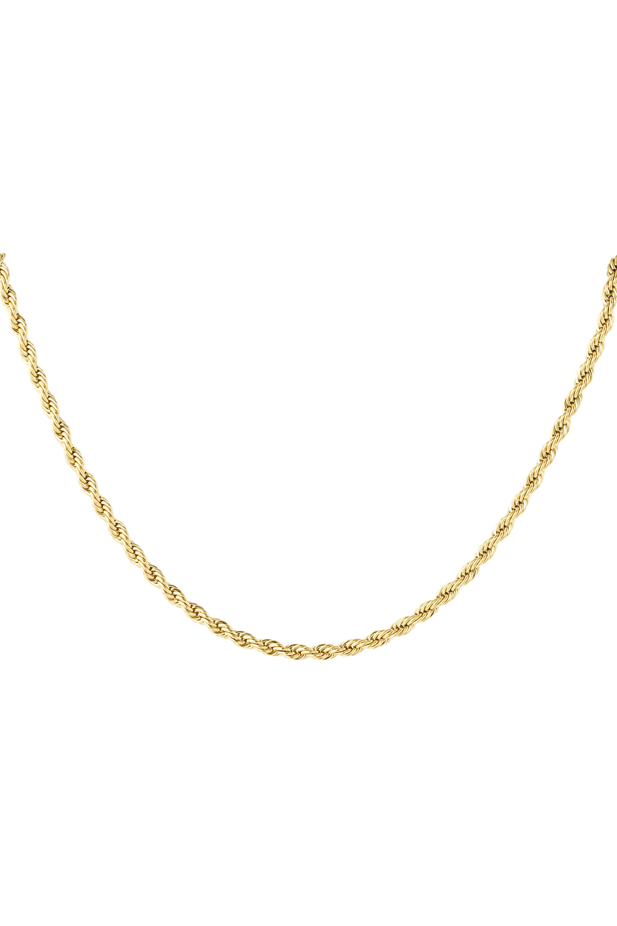 Unisex necklace twisted 40cm - gold-4.0MM 