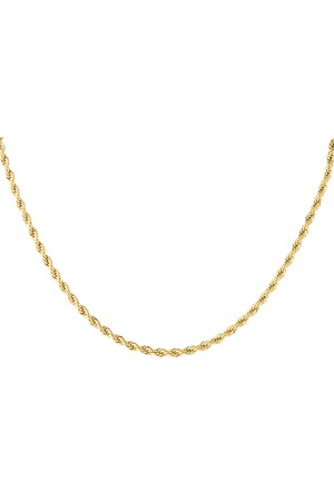 Unisex necklace twisted 40cm - gold-4.0MM h5 