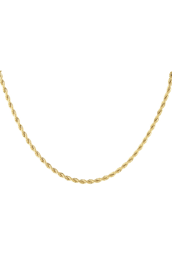 Unisex necklace twisted 40cm - gold