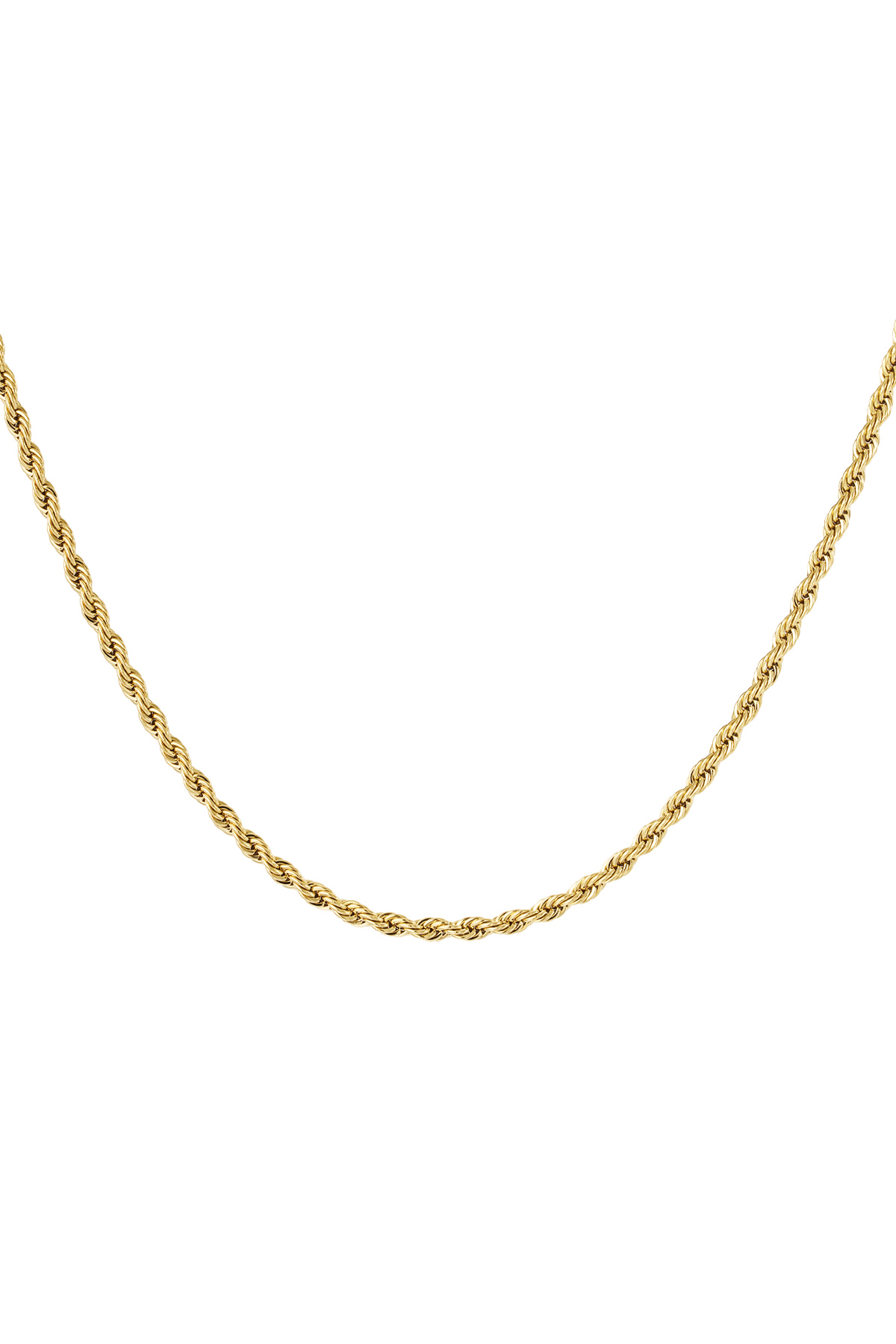 Unisex necklace twisted 50cm - gold-4.0MM h5 