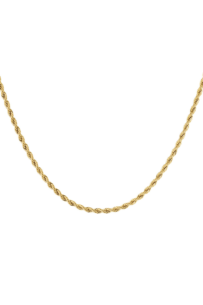 Unisex necklace twisted 50cm - gold-4.0MM 