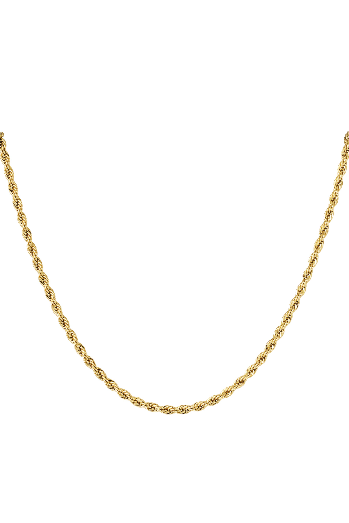 Unisex twisted necklace long 60cm - gold