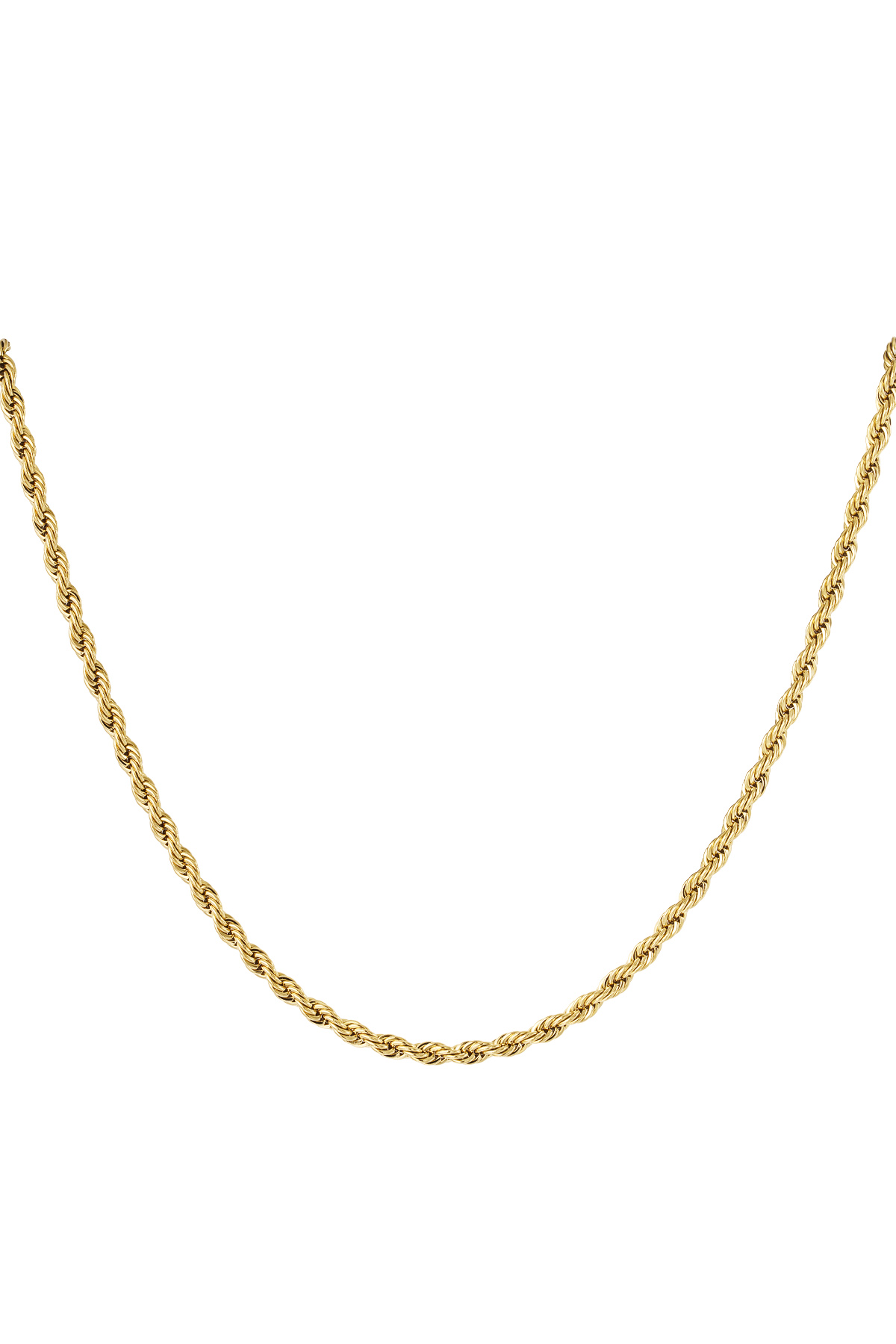 Gedrehte Unisex-Kette, lang, 60 cm – Goldfarbe – 4,0 mm 2