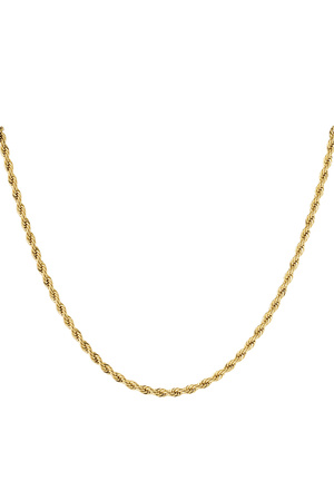 Gedrehte Unisex-Kette, lang, 60 cm – Gold – 4,0 mm h5 