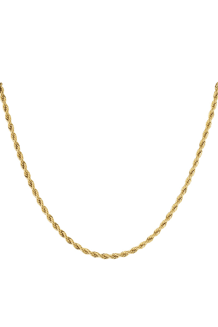 Unisex twisted chain long 60cm - gold-4.0MM 