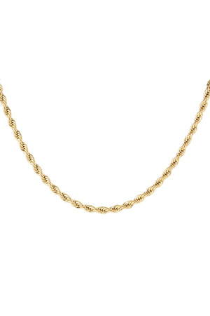 Unisex-Halskette, dick, gedreht, kurz – Gold – 4,5 MM h5 