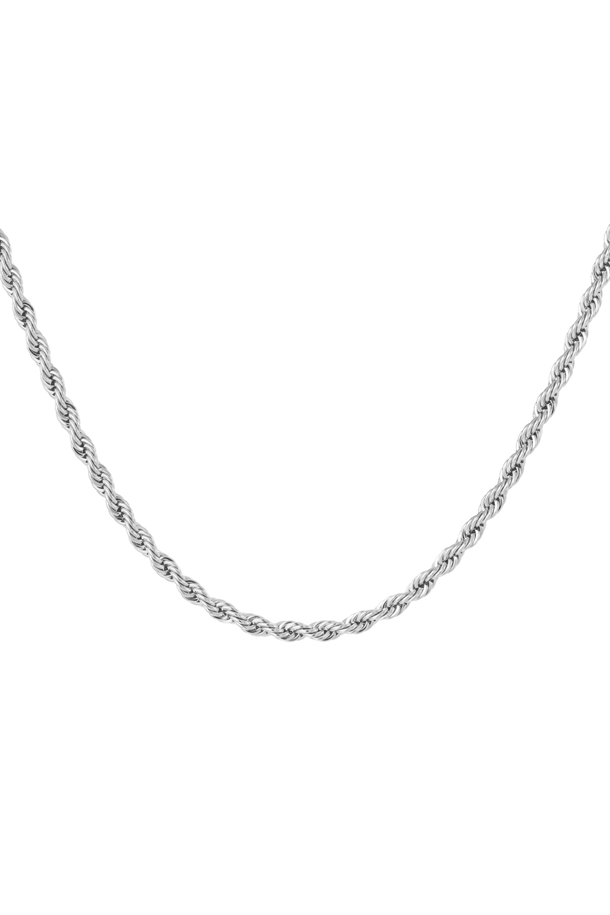 Unisex necklace twisted - silver - 4.5MM