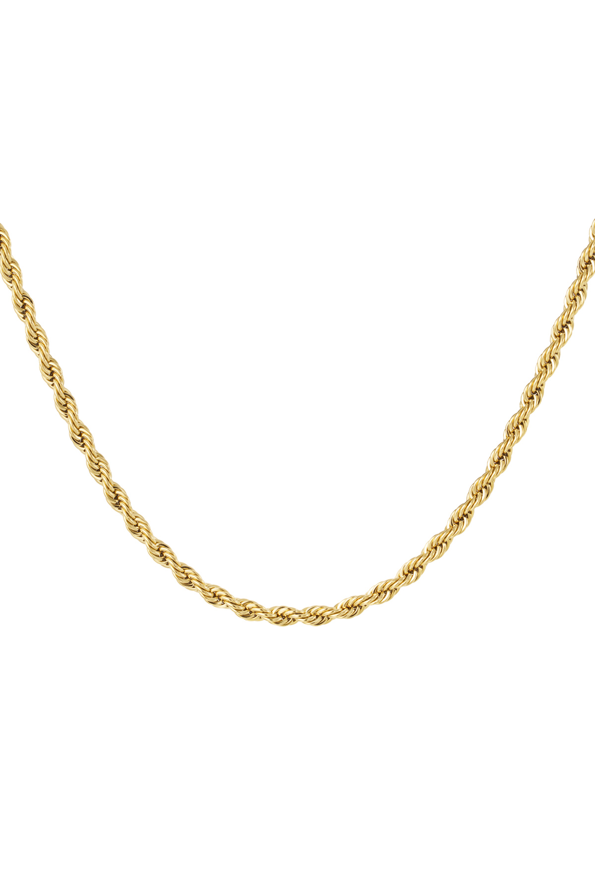 Unisex necklace twisted - gold