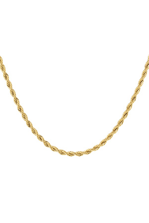 Unisex necklace twisted - gold - 4.5MM h5 