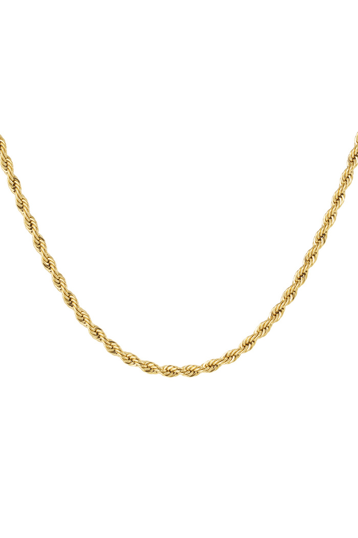 Unisex necklace twisted - gold - 4.5MM 
