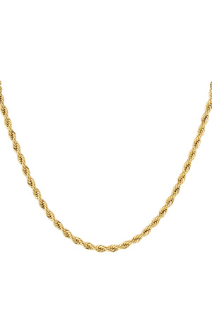 Unisex necklace thick twisted 60cm - gold-4.5MM h5 
