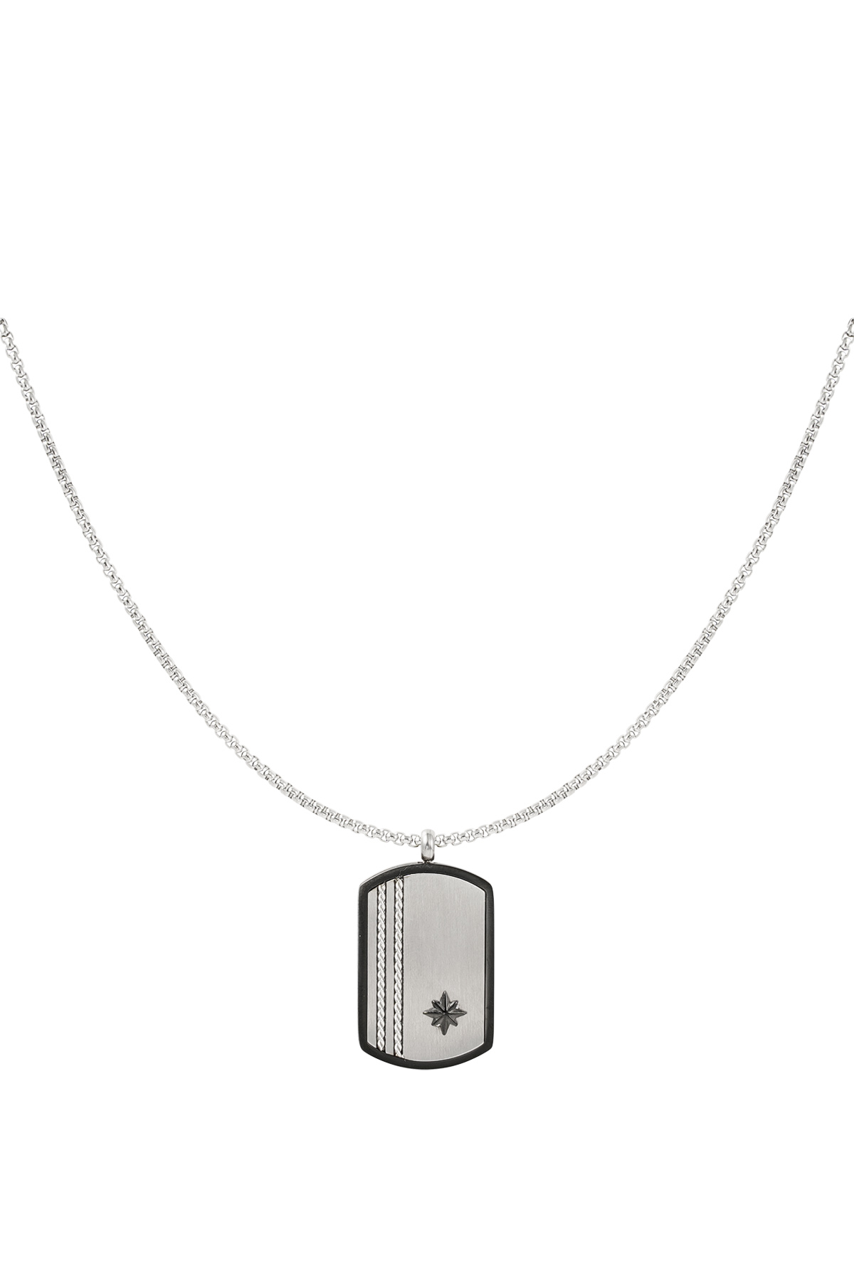 Men's necklace silver charm - silver 