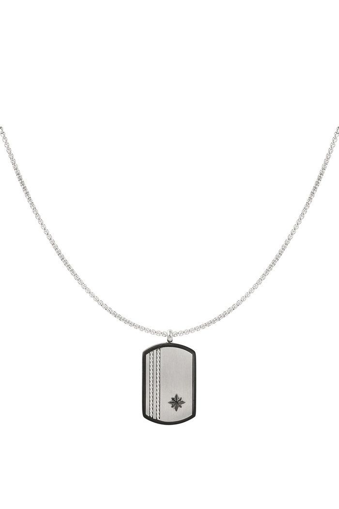 Men's necklace silver charm - silver 