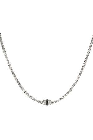 Men's necklace twisted with charm - silver h5 