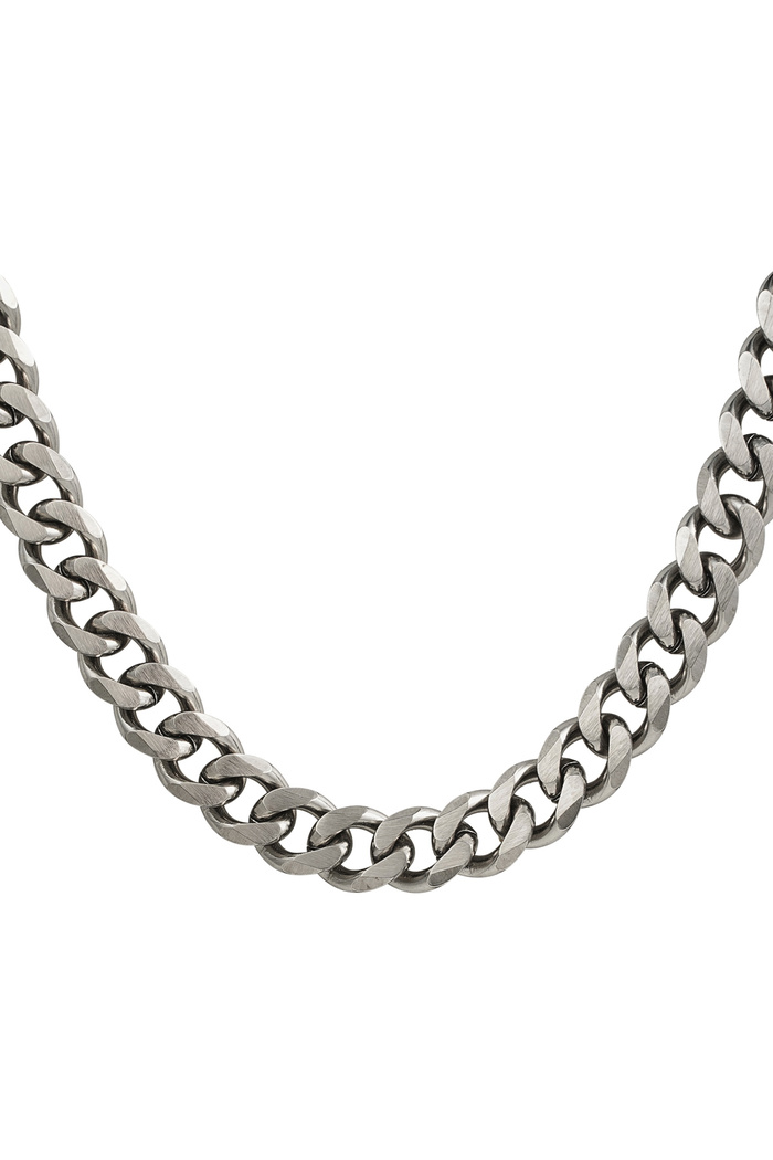 Men's necklace, coarse link - silver 
