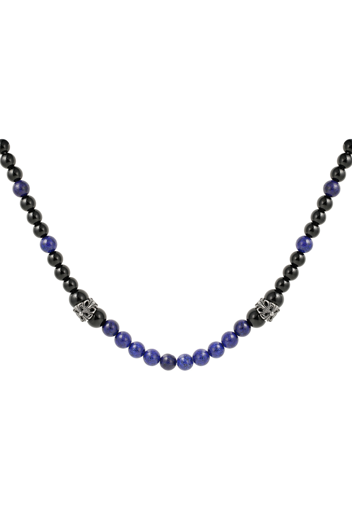 Men's necklace beads - black/blue h5 