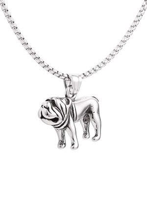 Men's bulldog necklace - silver h5 Picture5