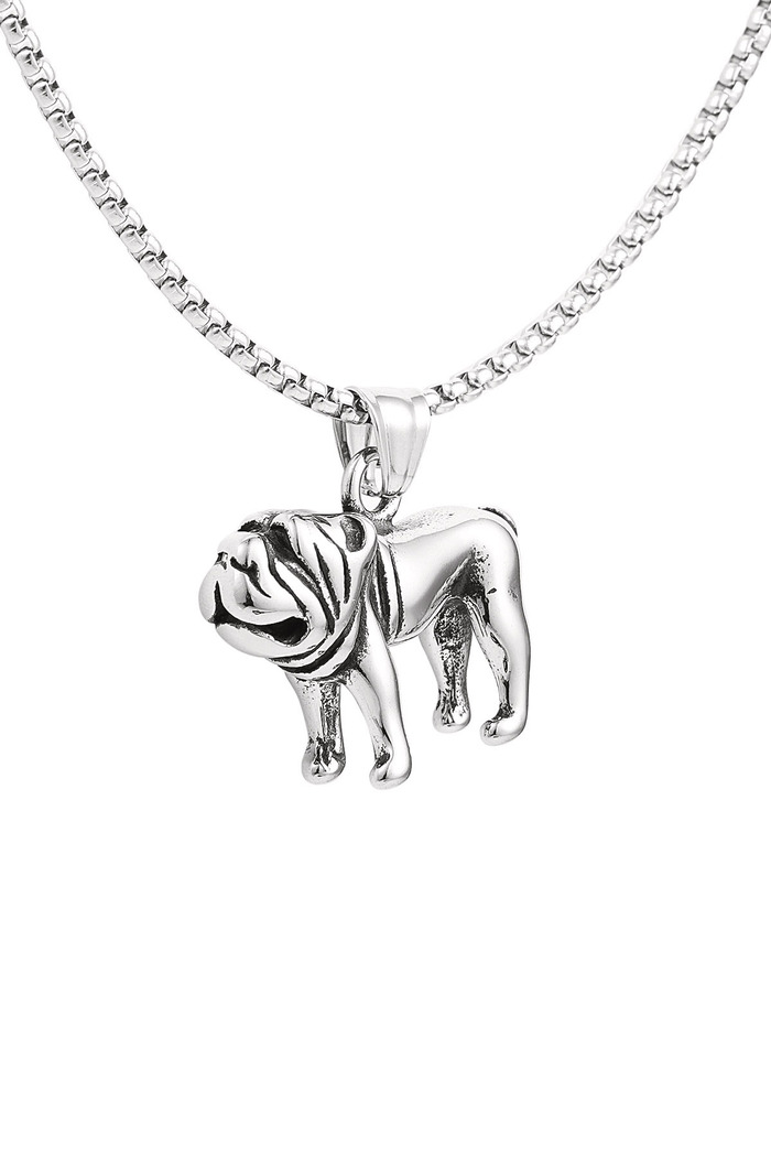Herren-Bulldoggen-Halskette – Silber Bild5