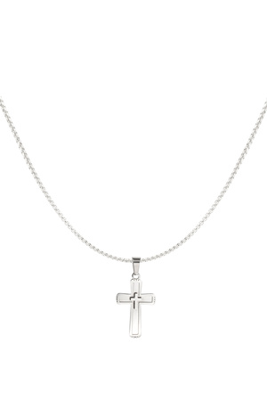 Men's cross necklace - silver h5 