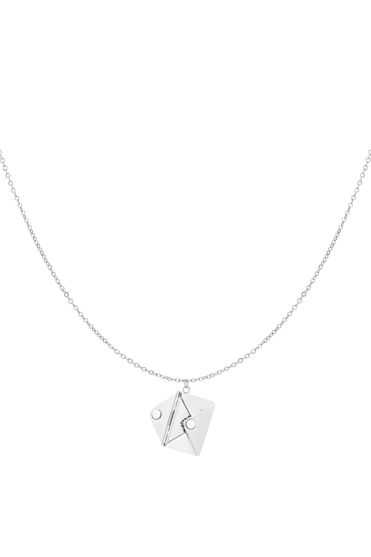 Envelope necklace with message - silver h5 