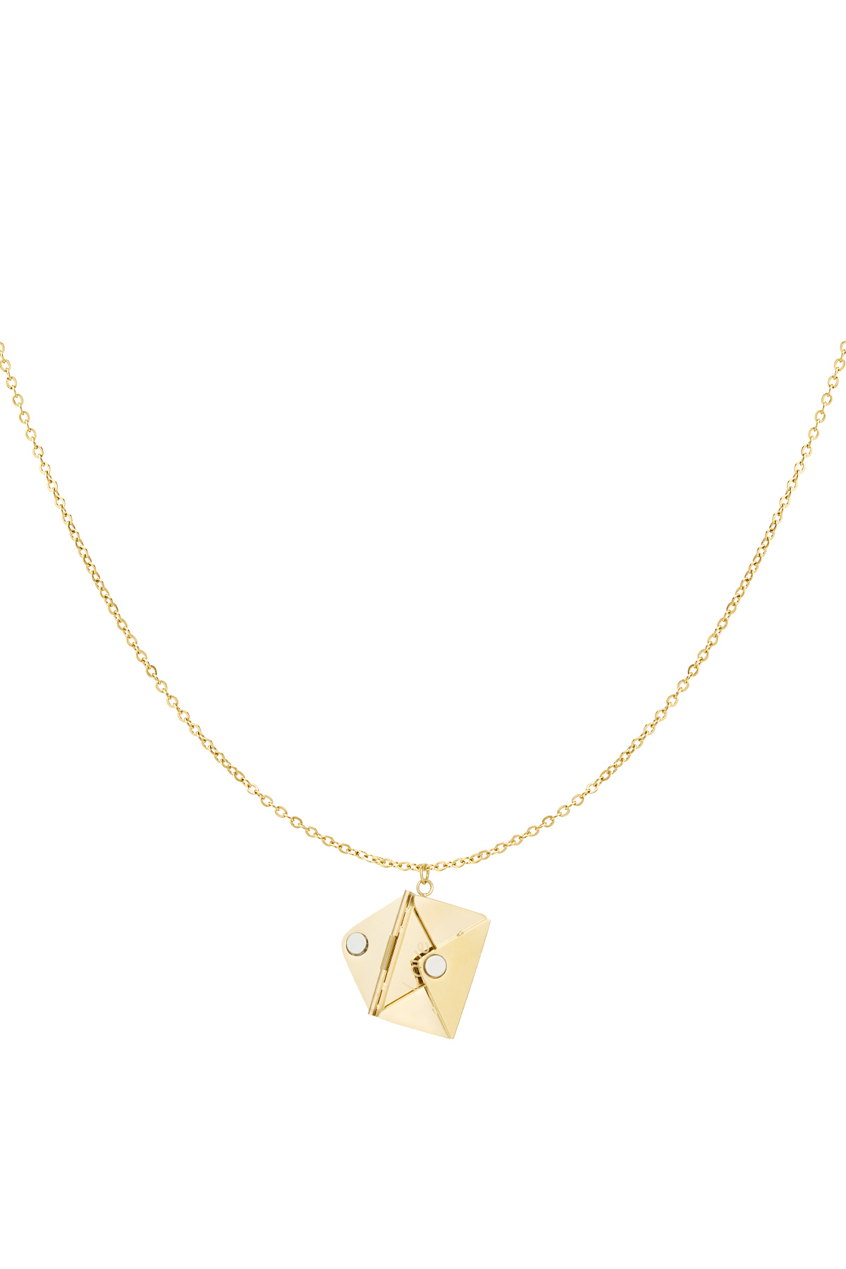 Envelope necklace with message - Gold color 2